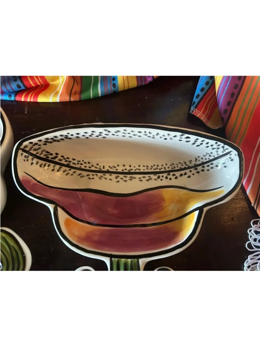 4 Clay Art Margarita Shaped w/ Cactus Handle Serving Bowls CINCO de Mayo‎ NWOT